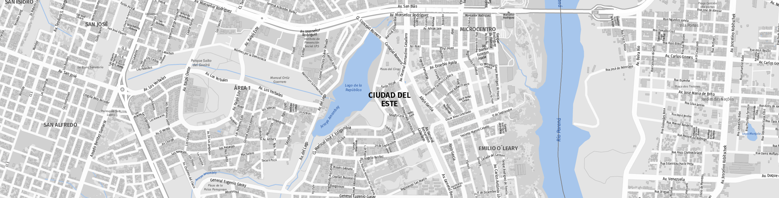 Stadtplan Ciudad del Este zum Downloaden.