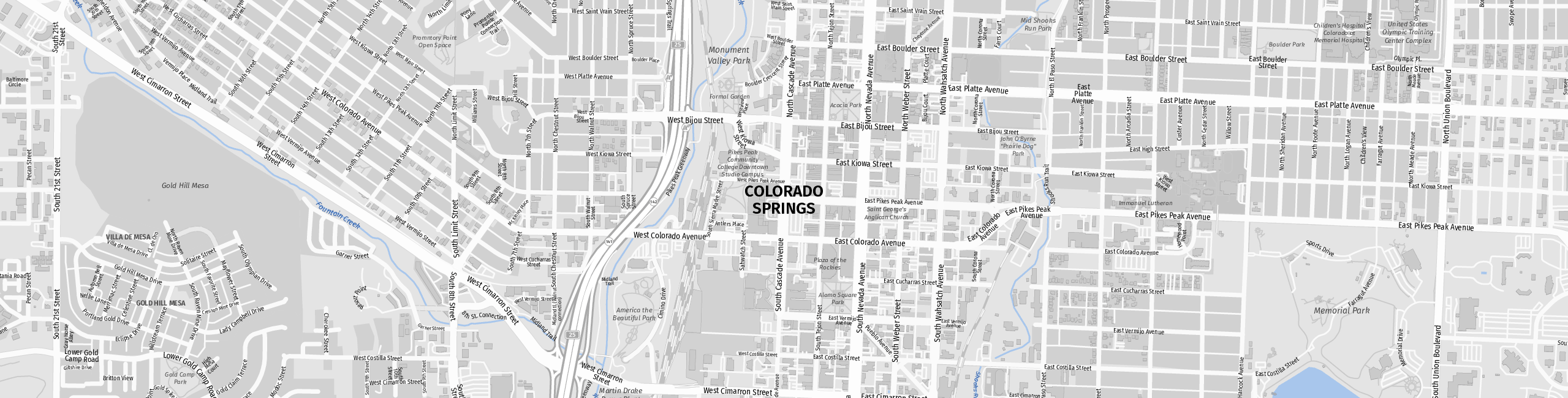 Stadtplan Colorado Springs zum Downloaden.
