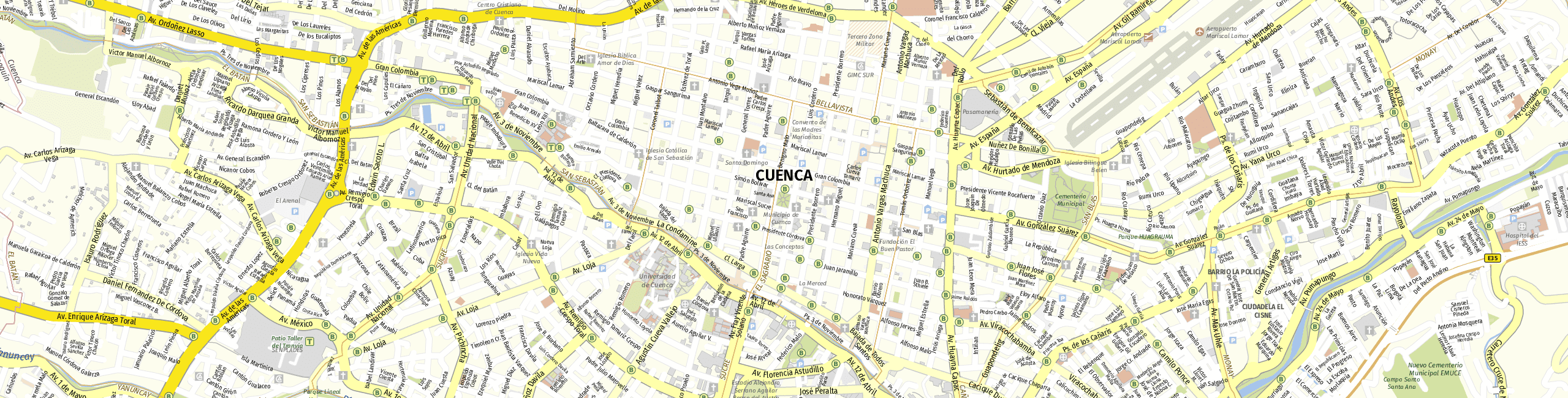 Stadtplan Cuenca zum Downloaden.