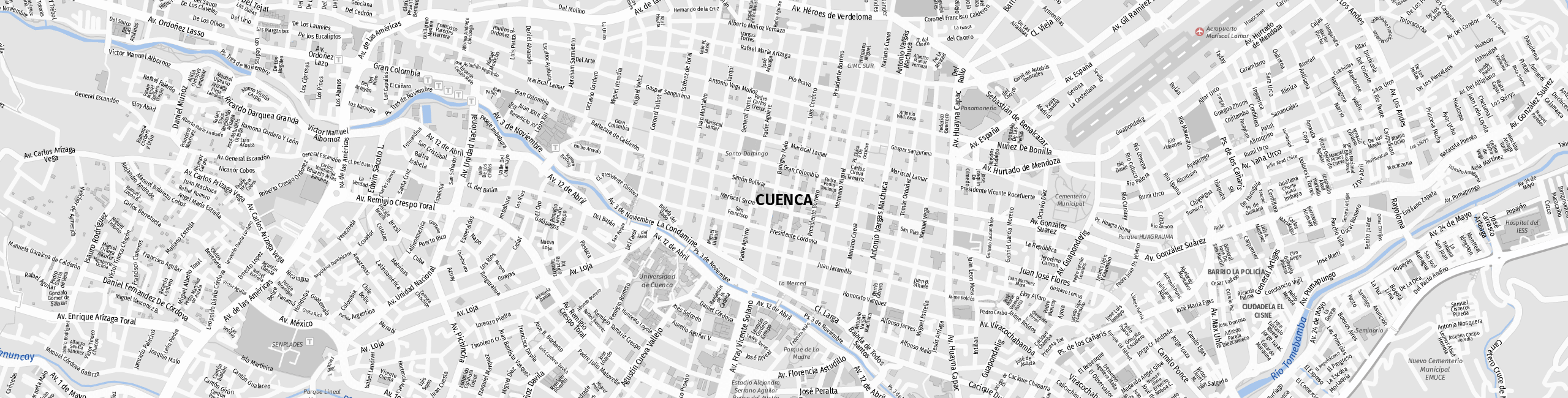 Stadtplan Cuenca zum Downloaden.