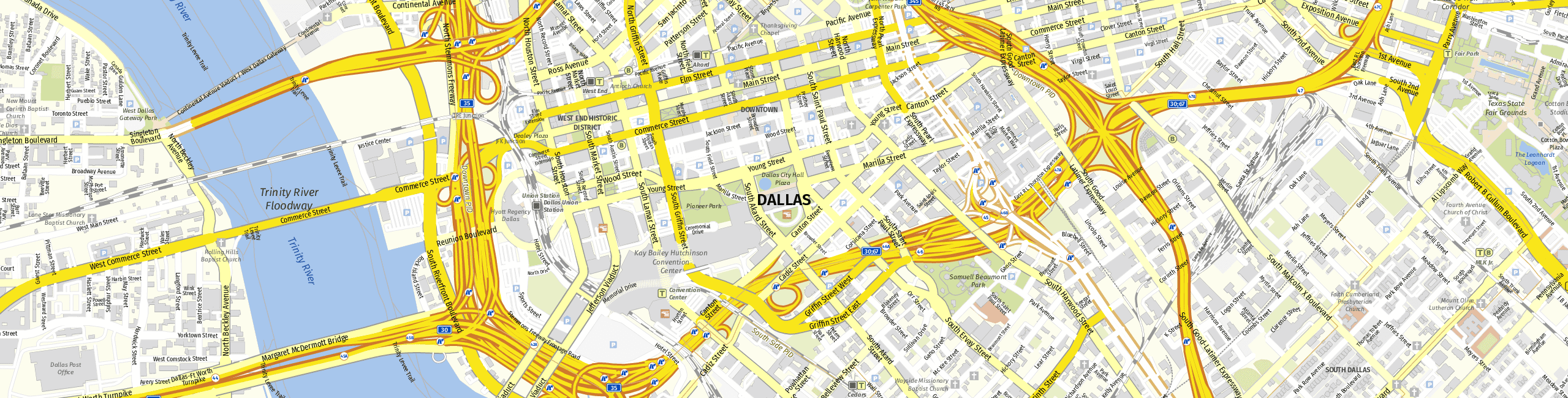 Stadtplan Dallas zum Downloaden.