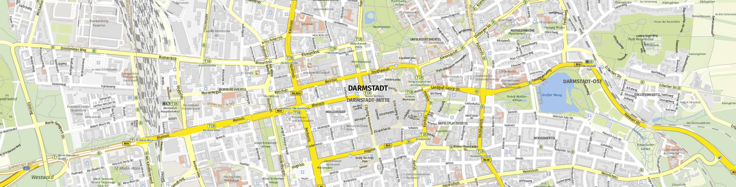 Stadtplan Darmstadt zum Downloaden.
