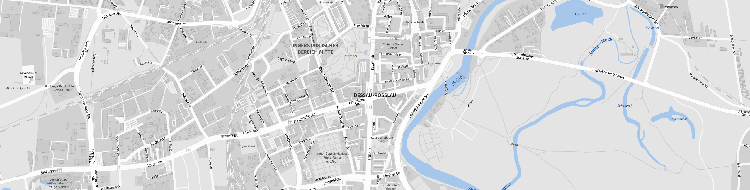 Stadtplan Dessau-Roßlau zum Downloaden.