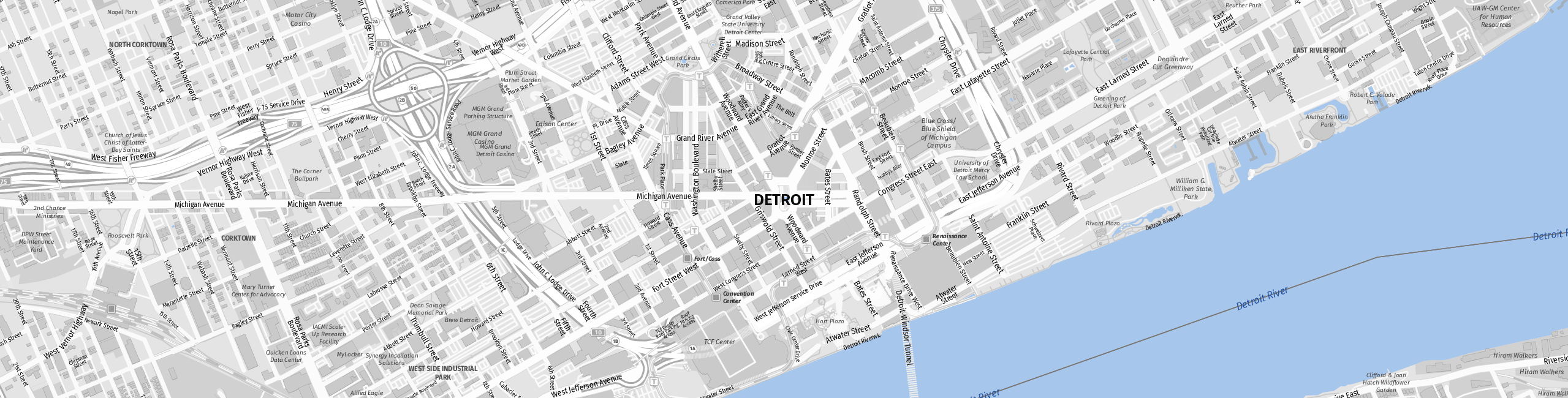 Stadtplan Detroit zum Downloaden.