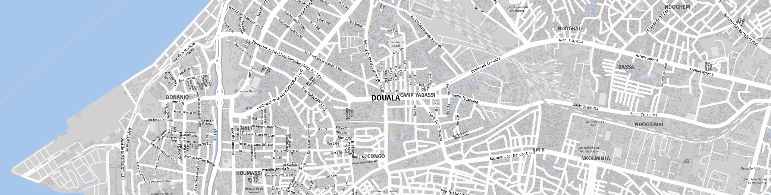Stadtplan Duala zum Downloaden.