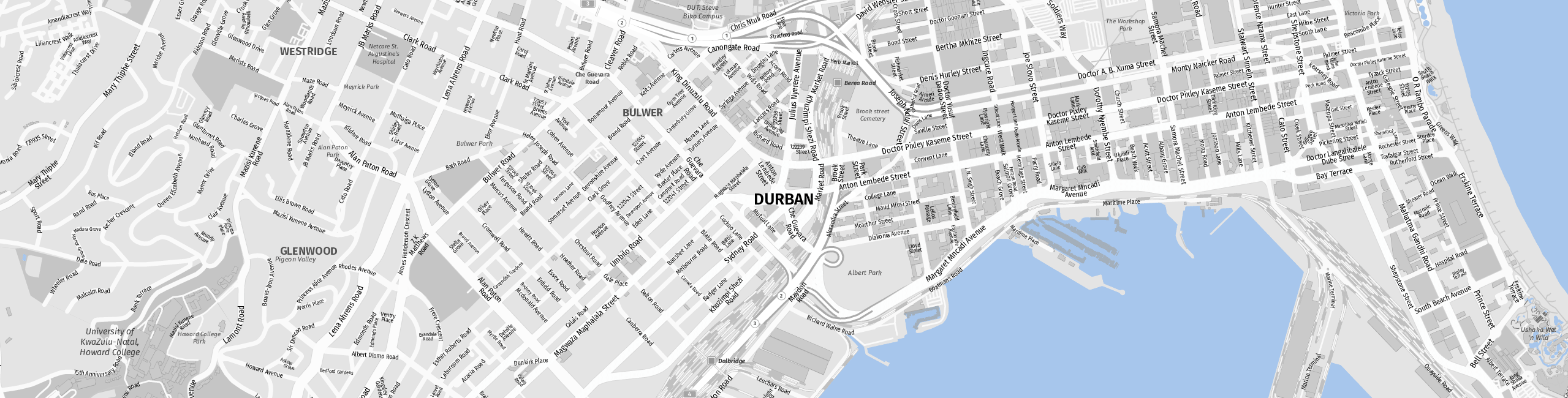 Stadtplan Durban zum Downloaden.