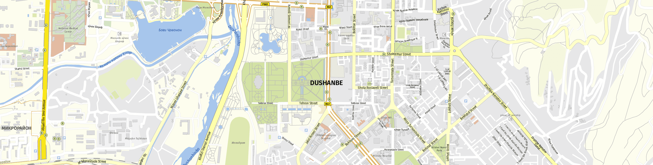 Stadtplan Dushanbe zum Downloaden.