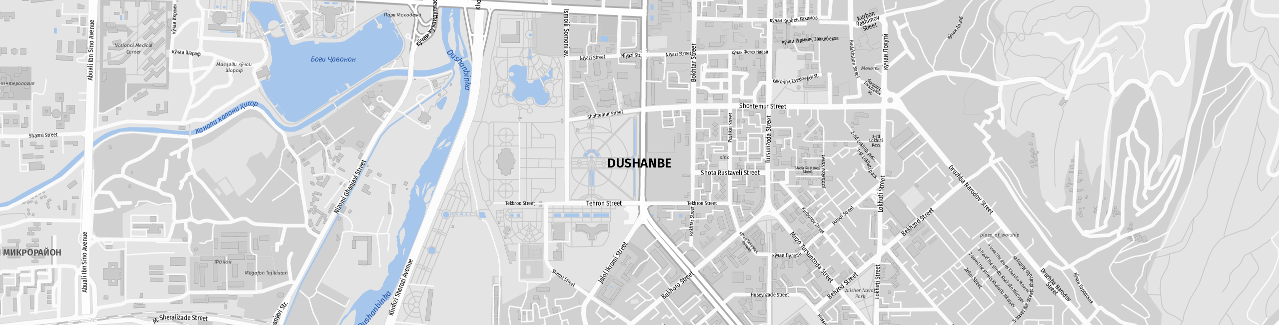 Stadtplan Dushanbe zum Downloaden.