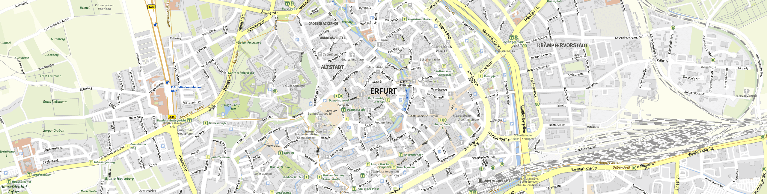 Stadtplan Erfurt zum Downloaden.