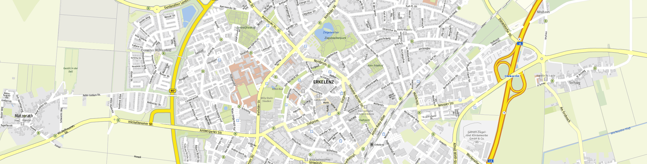 Stadtplan Erkelenz zum Downloaden.