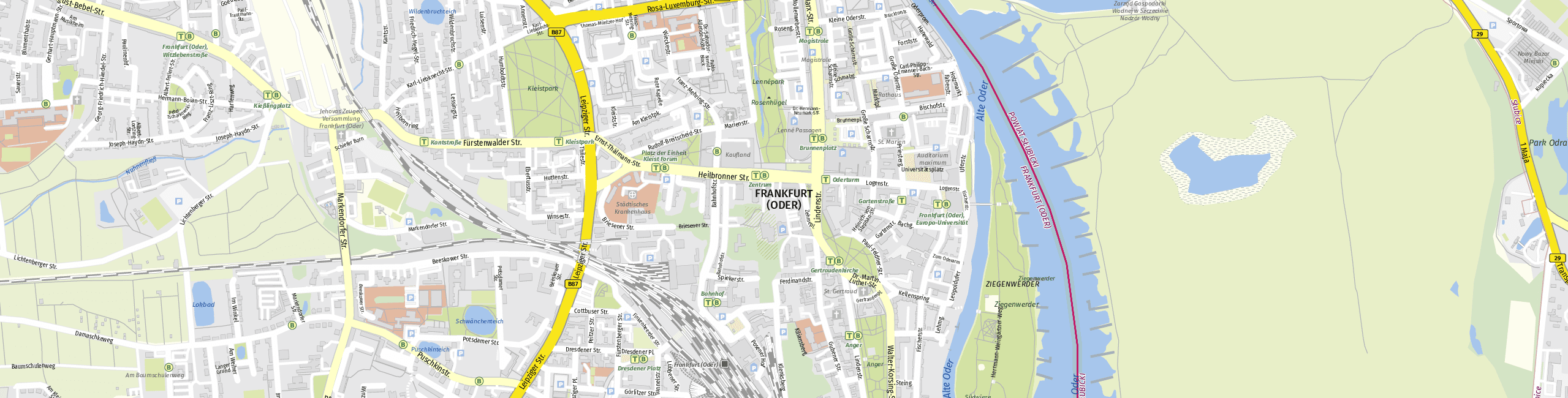 Stadtplan Frankfurt (Oder) zum Downloaden.