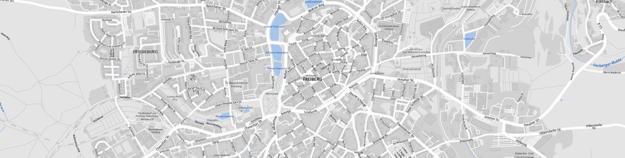 Stadtplan Freiberg zum Downloaden.