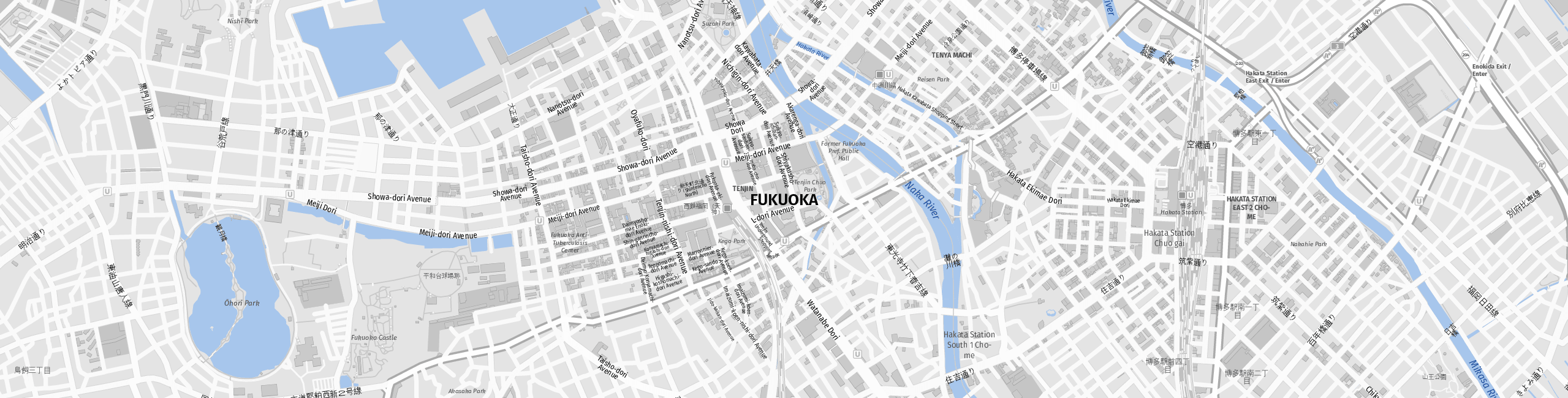 Stadtplan Fukuoka zum Downloaden.