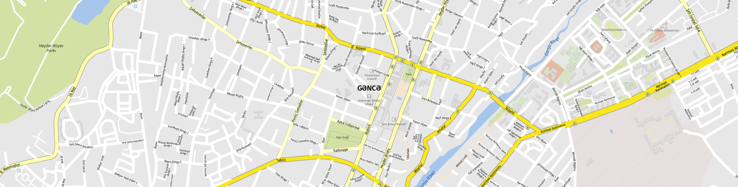 Stadtplan Ganja zum Downloaden.