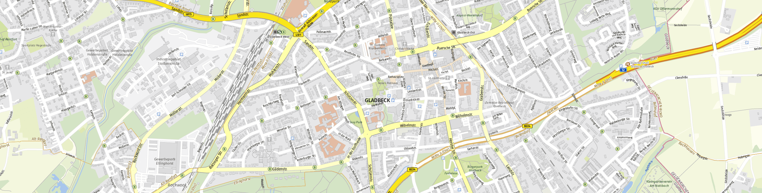 Stadtplan Gladbeck zum Downloaden.