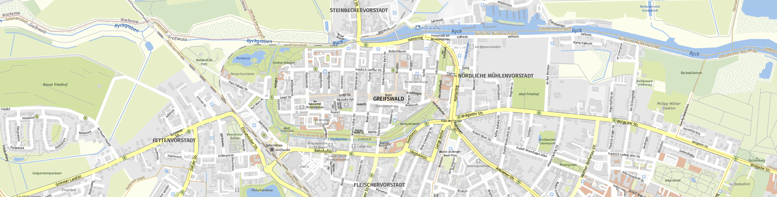 Stadtplan Greifswald zum Downloaden.