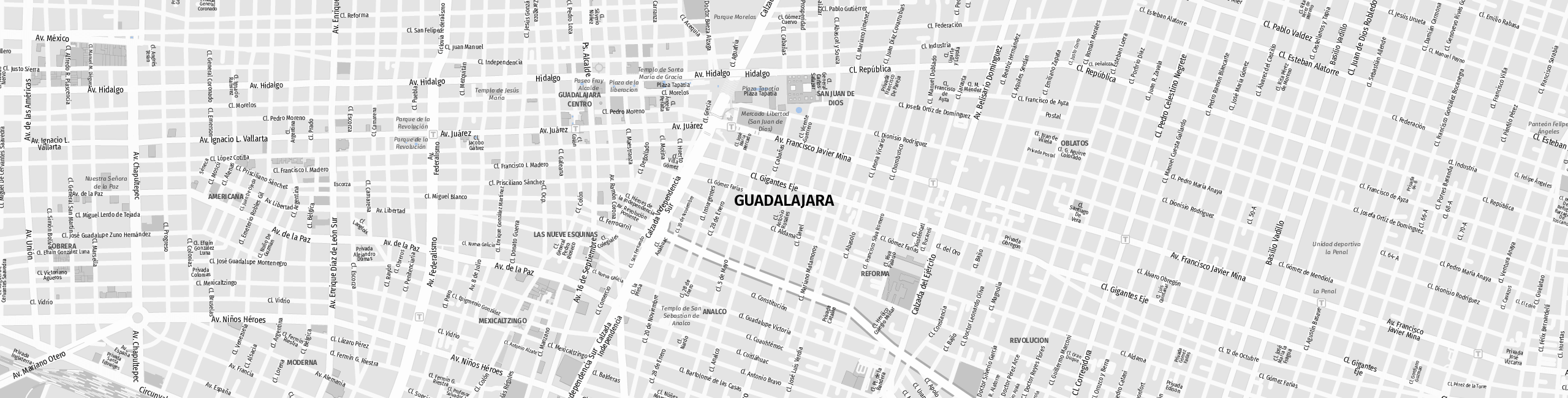 Stadtplan Guadalajara zum Downloaden.