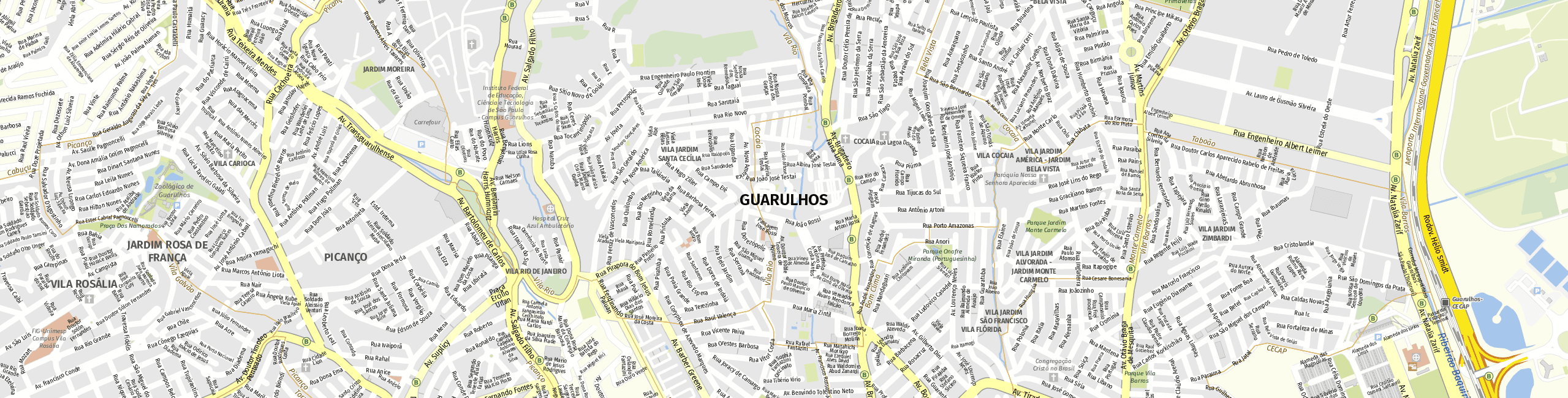 Stadtplan Guarulhos zum Downloaden.