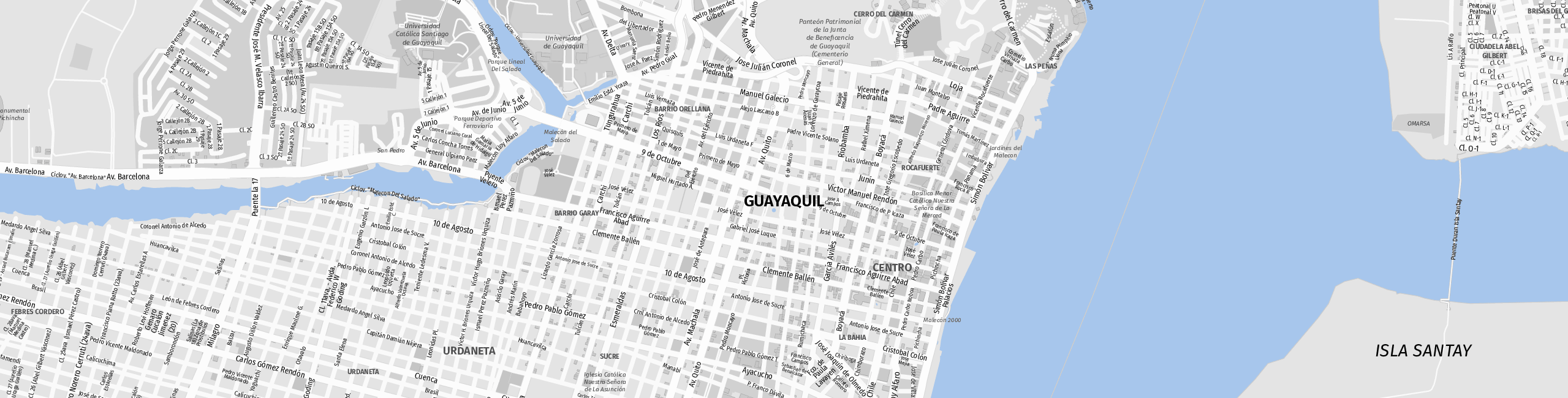 Stadtplan Guayaquil zum Downloaden.