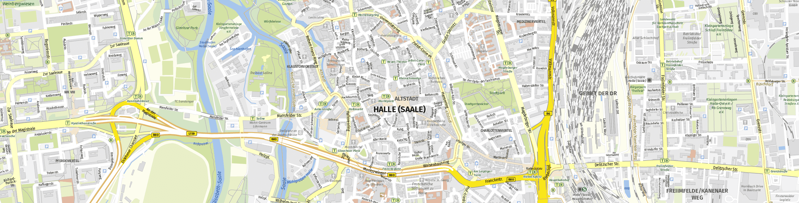 Stadtplan Halle (Saale) zum Downloaden.
