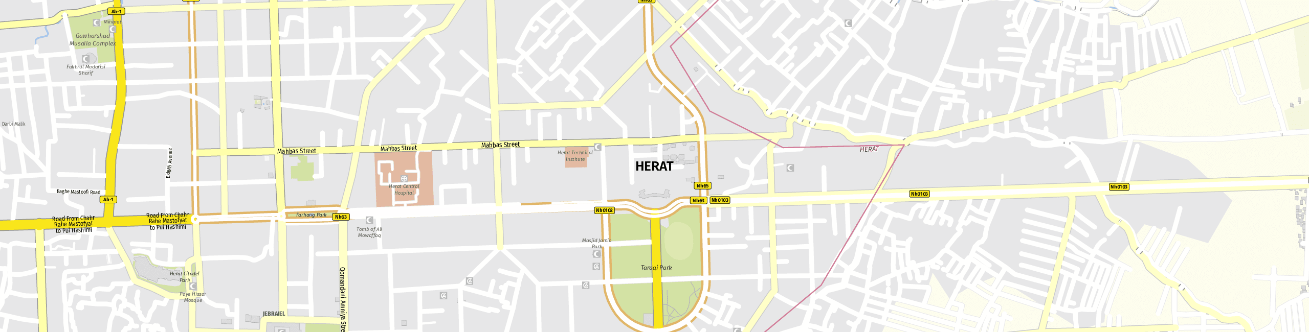 Stadtplan Herat zum Downloaden.