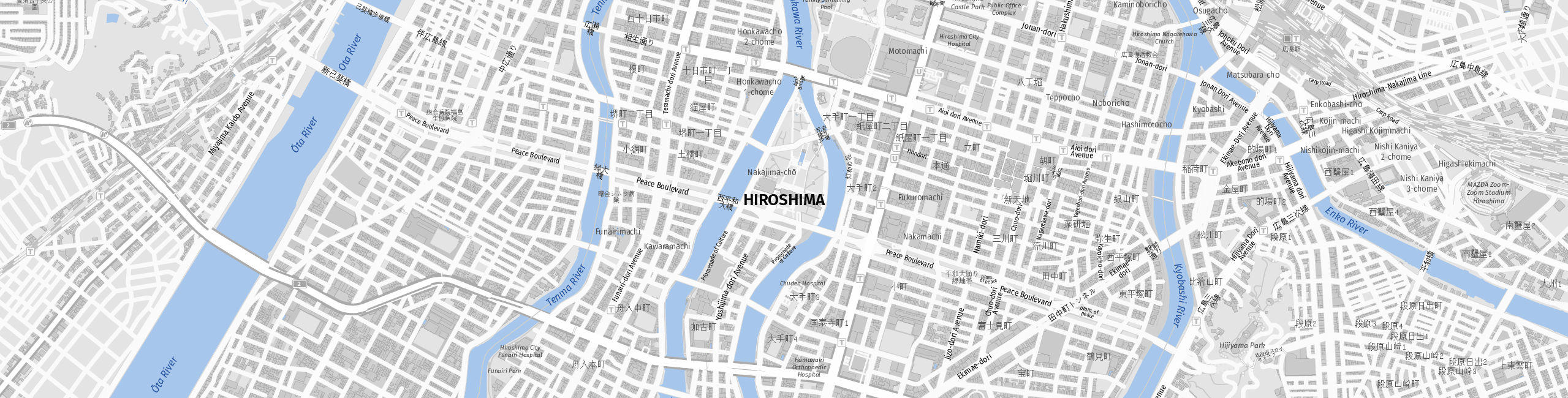 Stadtplan Hiroshima zum Downloaden.