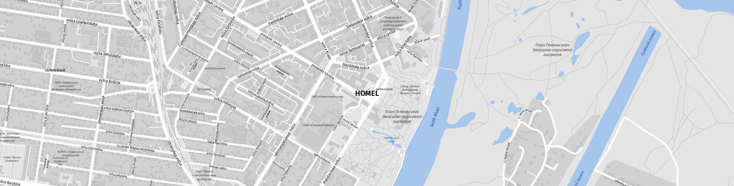 Stadtplan Homel zum Downloaden.