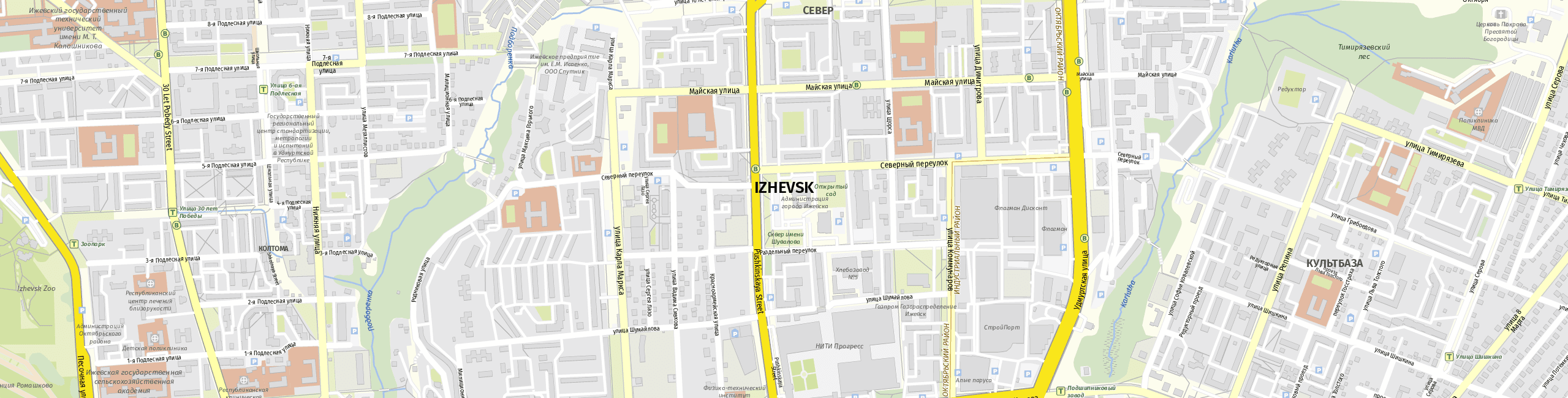 Stadtplan Ischewsk zum Downloaden.