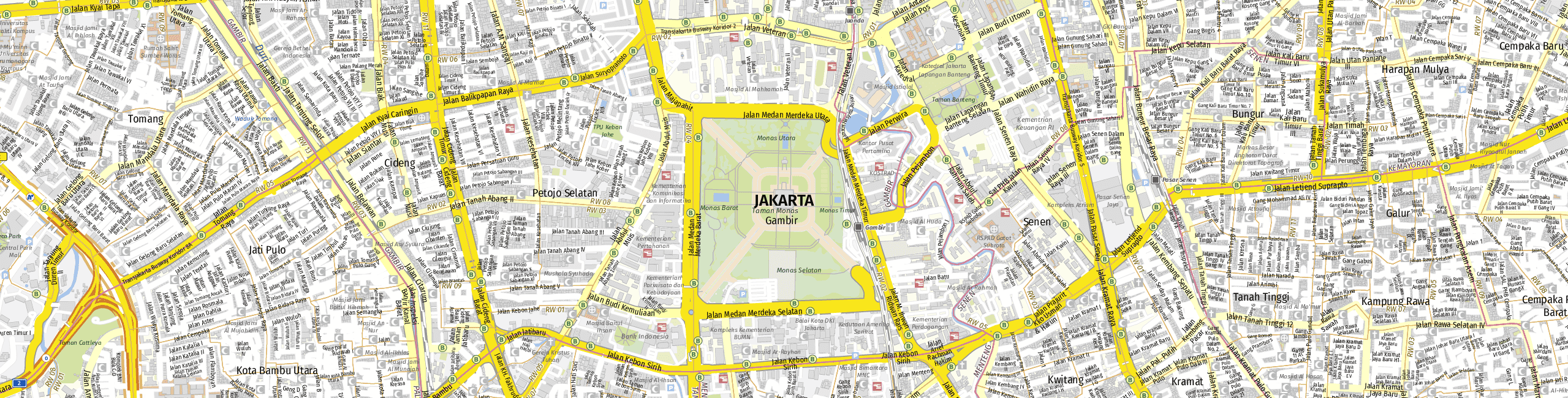 Stadtplan Jakarta zum Downloaden.