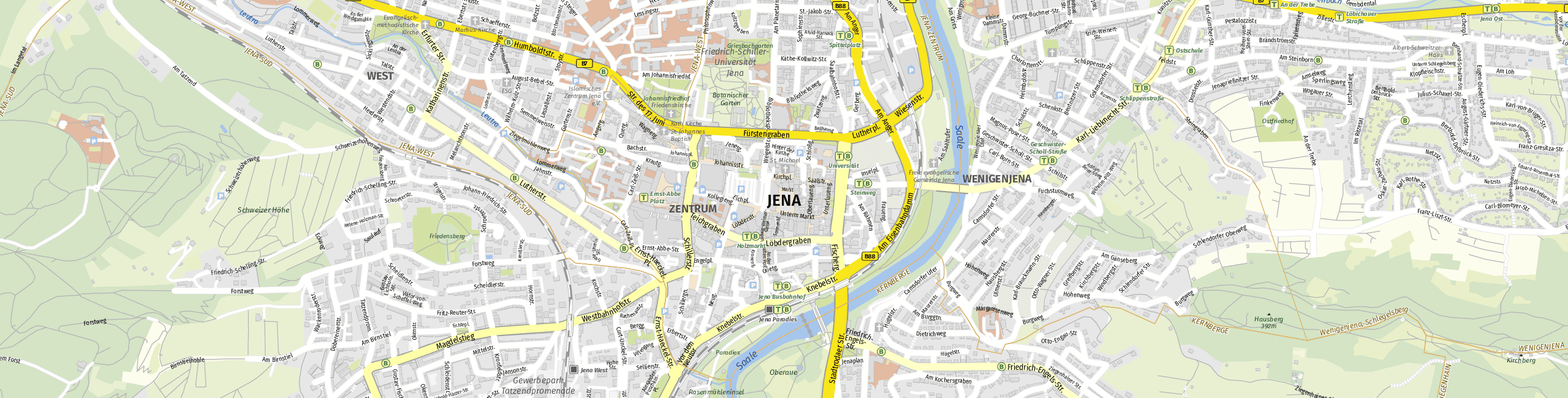 Stadtplan Jena zum Downloaden.