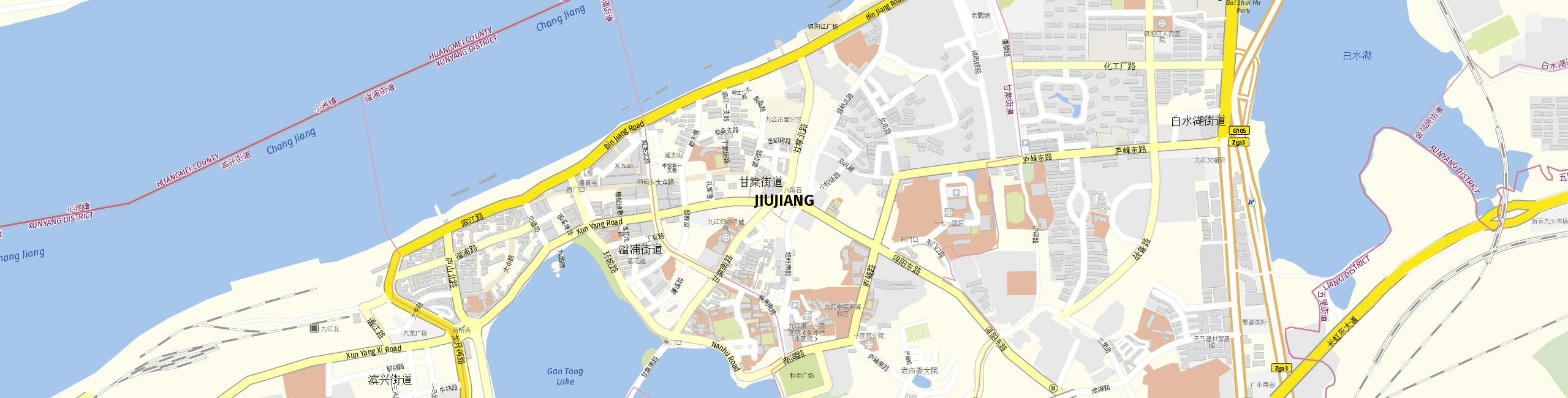 Stadtplan Jiujiang zum Downloaden.