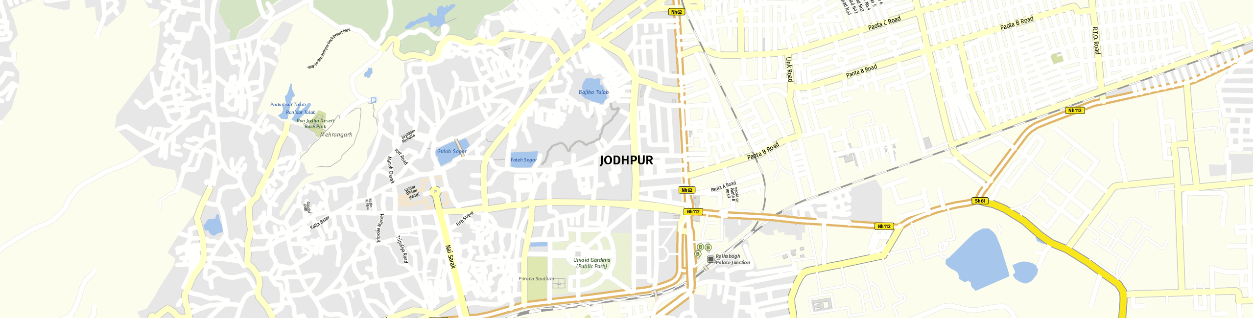 Stadtplan Jodhpur zum Downloaden.