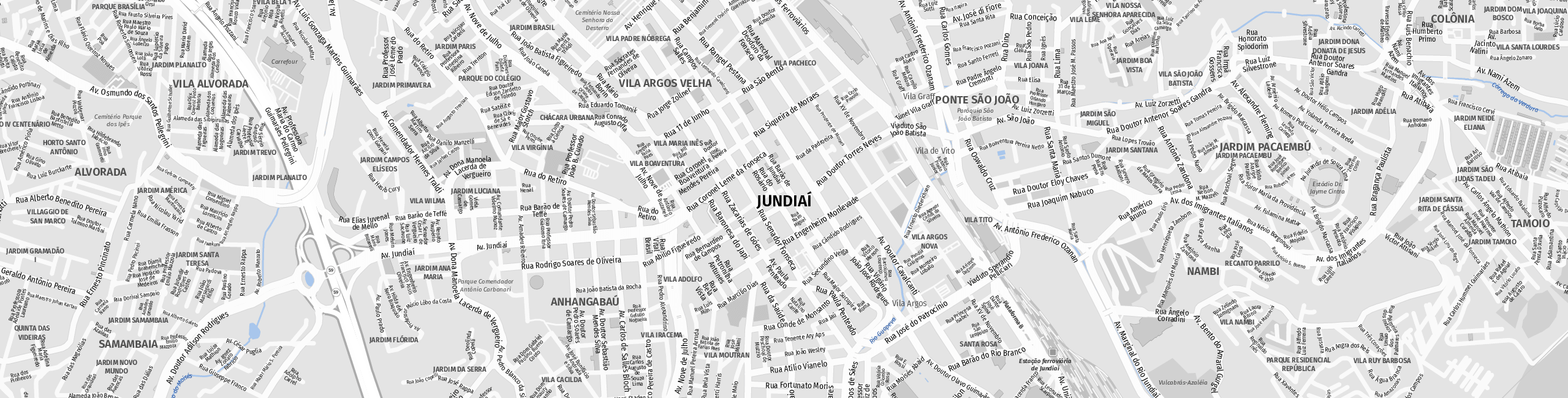 Stadtplan Jundiaí zum Downloaden.
