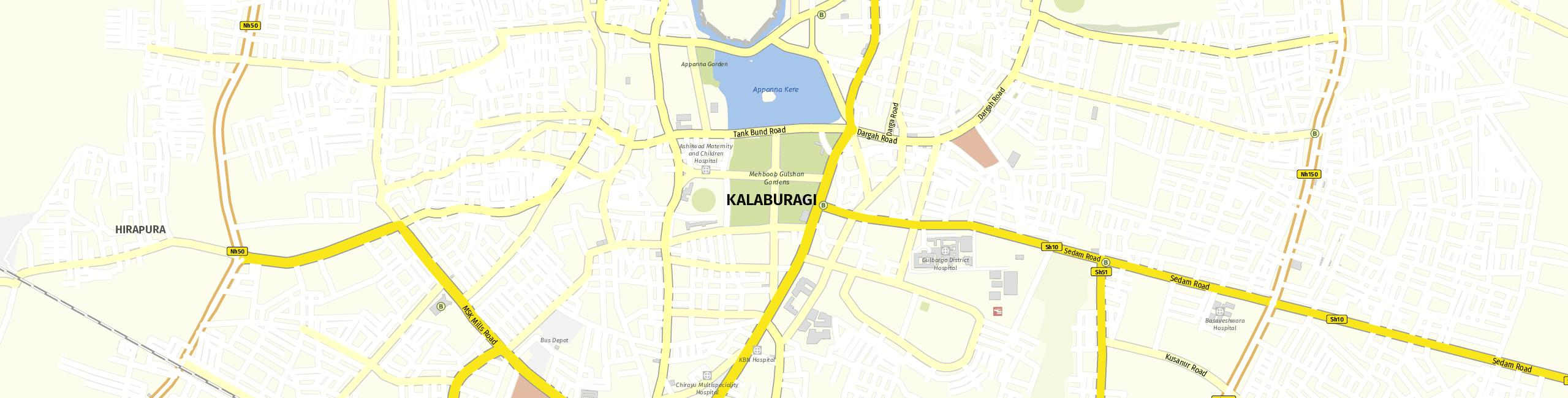 Stadtplan Kalaburagi zum Downloaden.