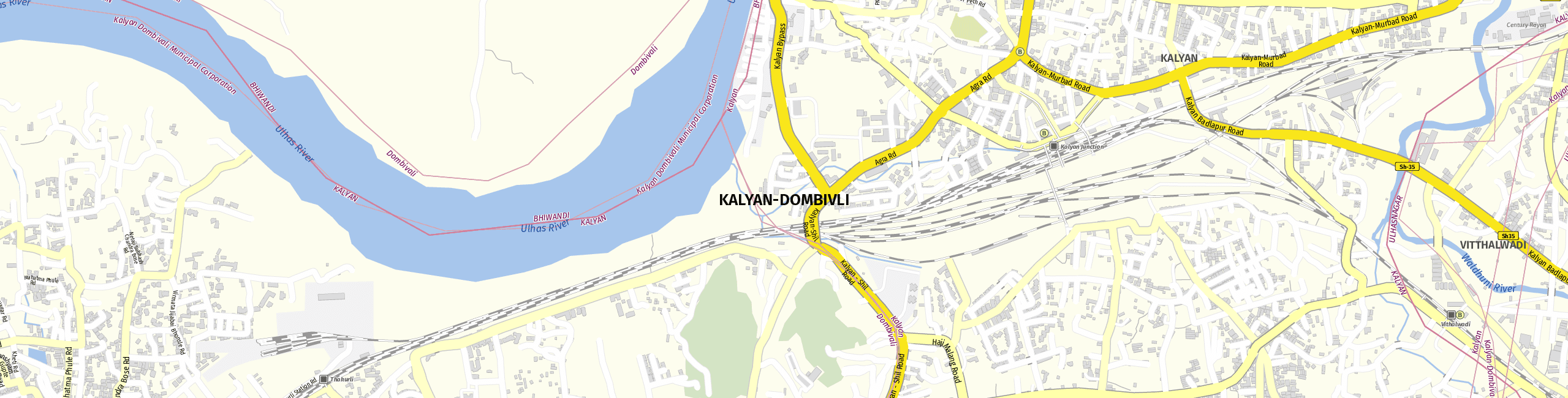Stadtplan Kalyan-Dombivli zum Downloaden.