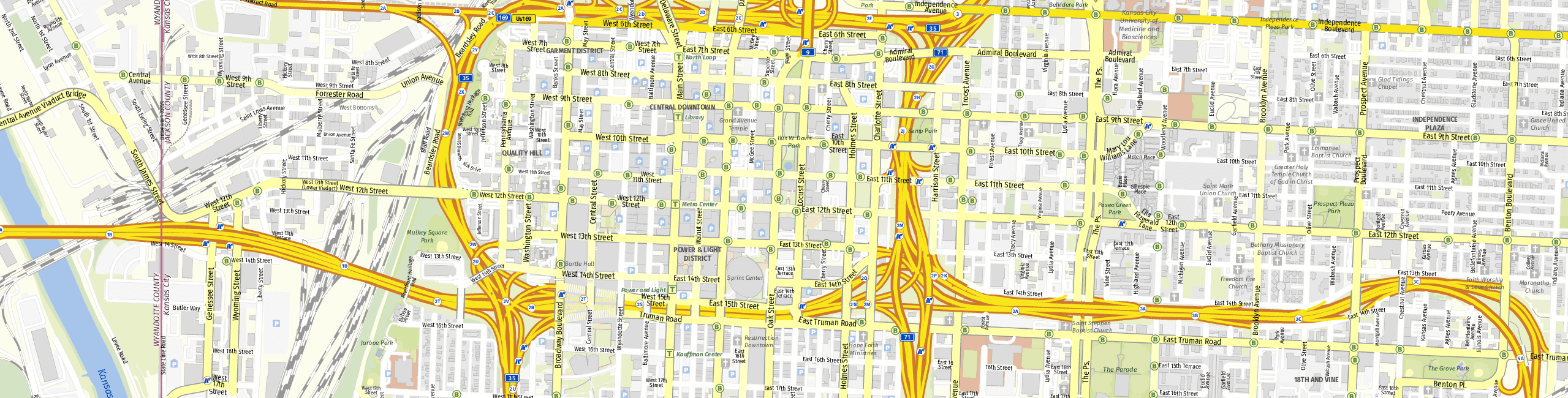 Stadtplan Kansas City zum Downloaden.