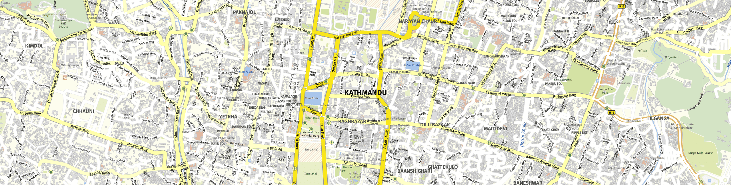 Stadtplan Kathmandu zum Downloaden.