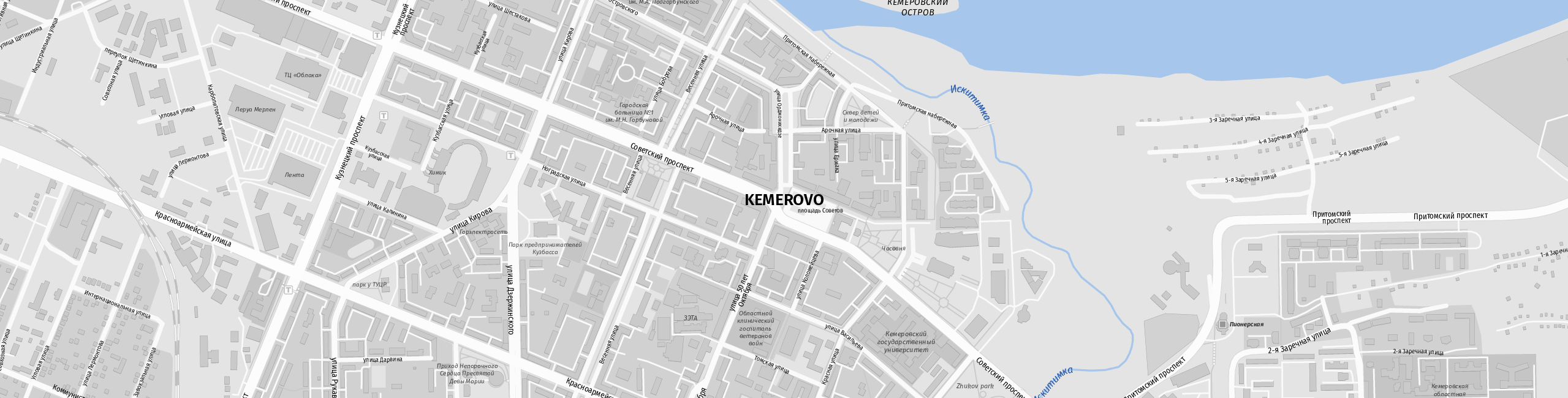 Stadtplan Kemerowo zum Downloaden.