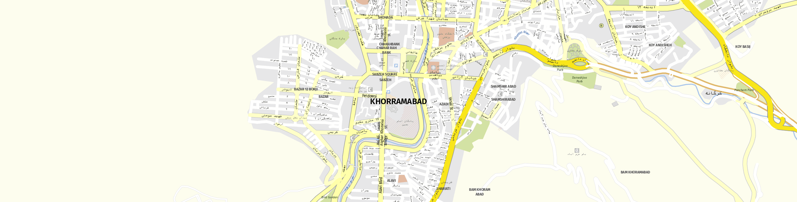 Stadtplan Khorramabad zum Downloaden.
