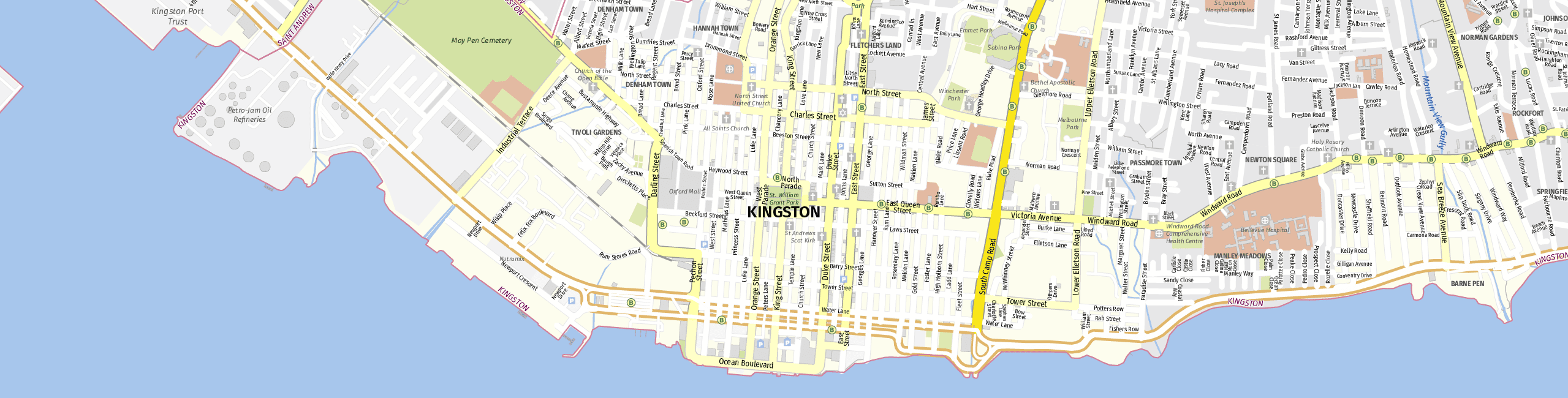 Stadtplan Kingston zum Downloaden.