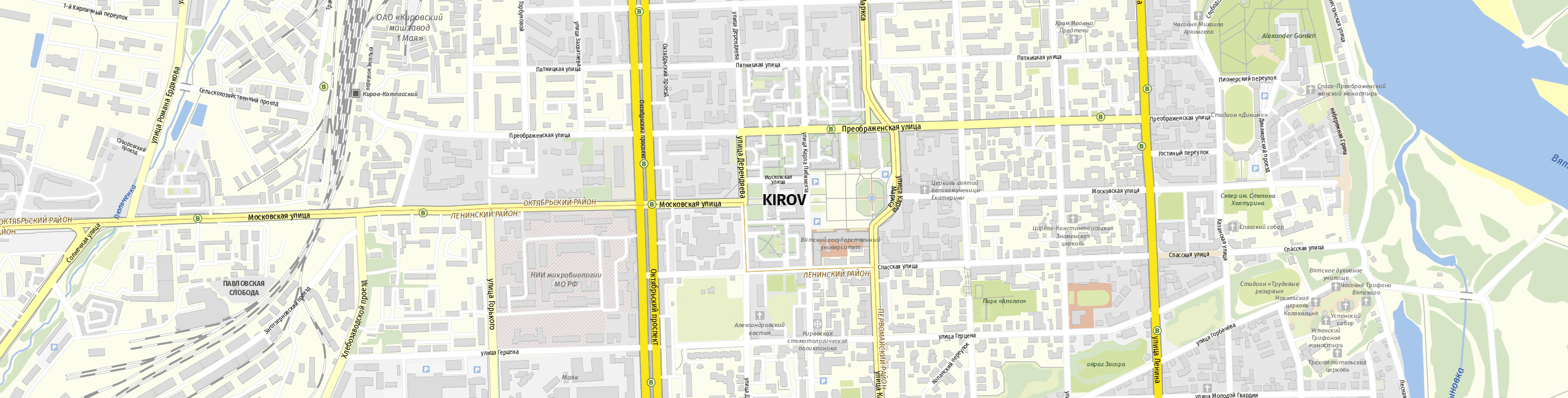 Stadtplan Kirov zum Downloaden.