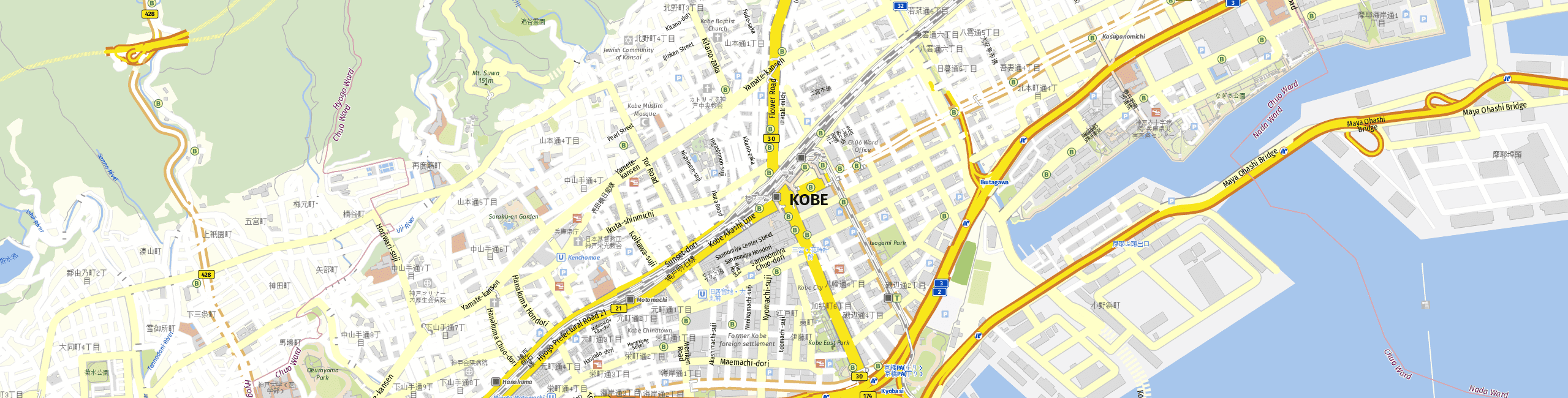 Stadtplan Kobe zum Downloaden.
