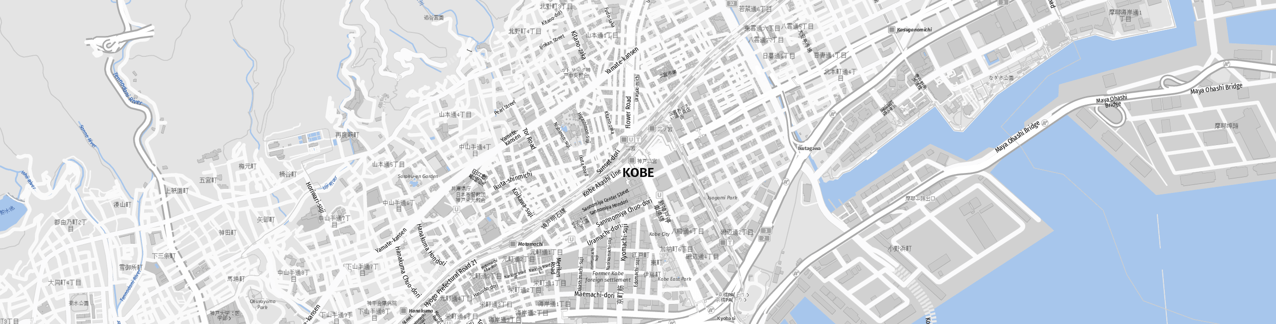 Stadtplan Kobe zum Downloaden.