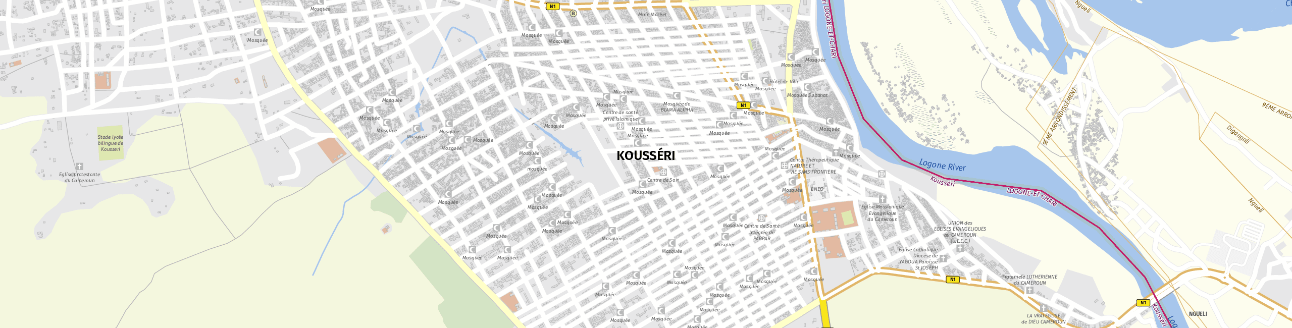 Stadtplan Kousséri zum Downloaden.
