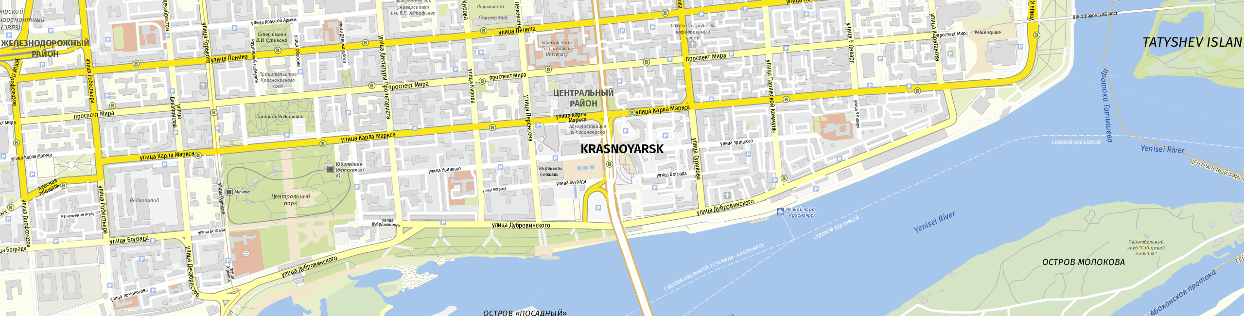 Stadtplan Krasnojarsk zum Downloaden.