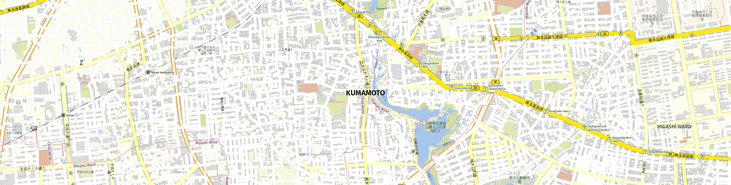 Stadtplan Kumamoto zum Downloaden.