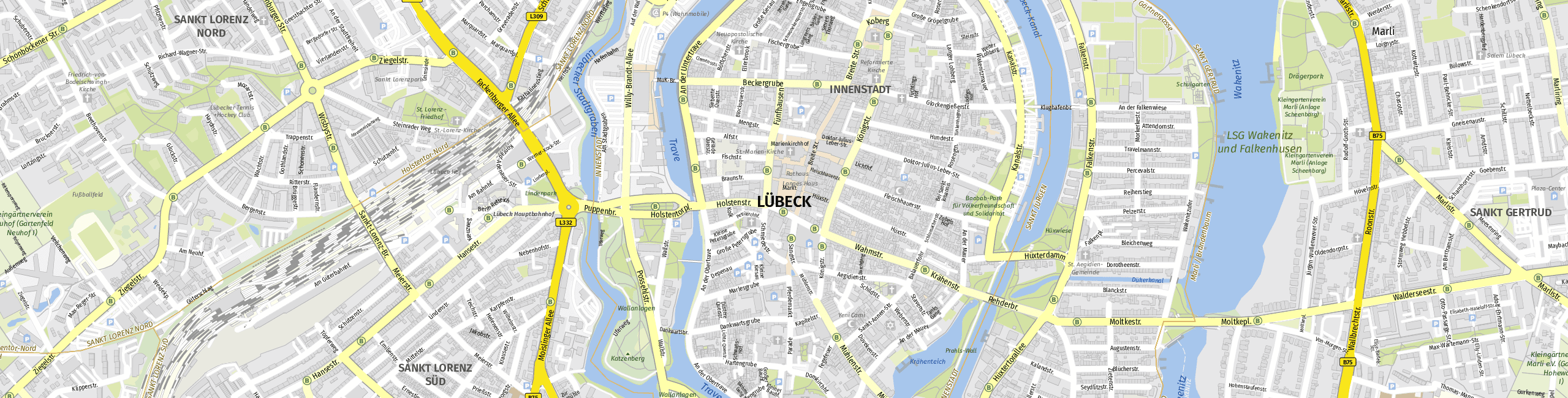 Stadtplan Lübeck zum Downloaden.