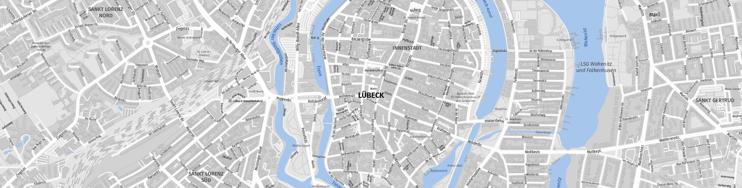 Stadtplan Lübeck zum Downloaden.