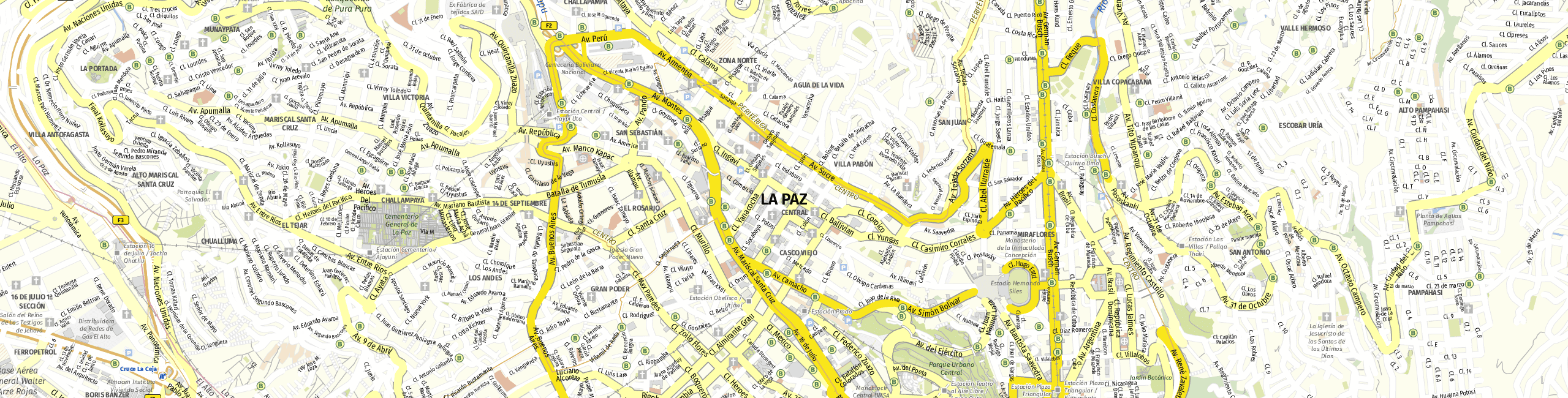 Stadtplan La Paz zum Downloaden.