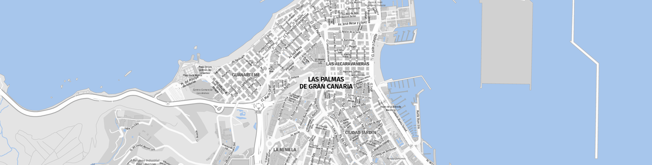Stadtplan Las Palmas de Gran Canaria zum Downloaden.